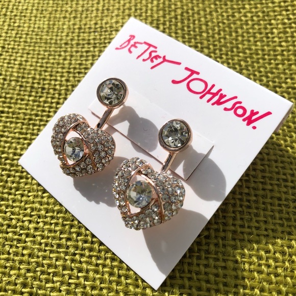 Betsey Johnson Heart Drop Earrings - Picture 2 of 4
